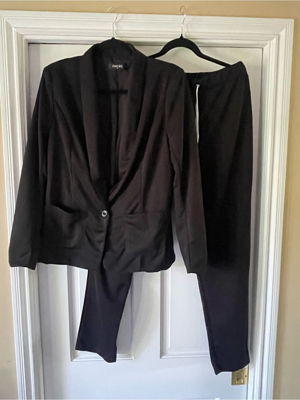 Comfort Stretch Black Pull-On Pantsuit